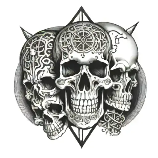 Pain Time Healing Roman Numerals Skulls