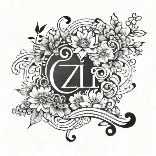 The Name Izi Written Surrounded By Flowers Music Notes Floating