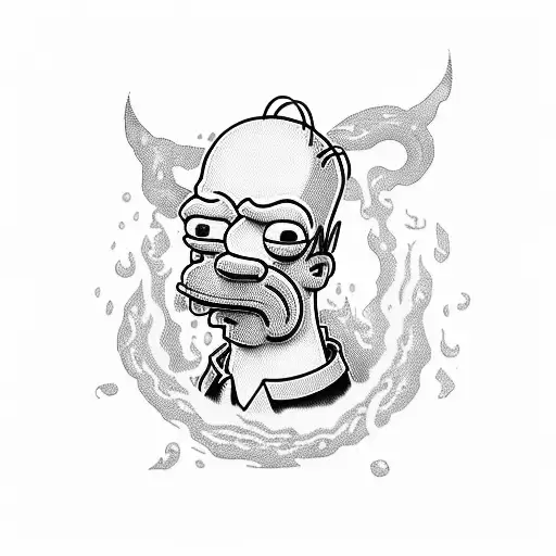 Homer Simpson And Dragon
