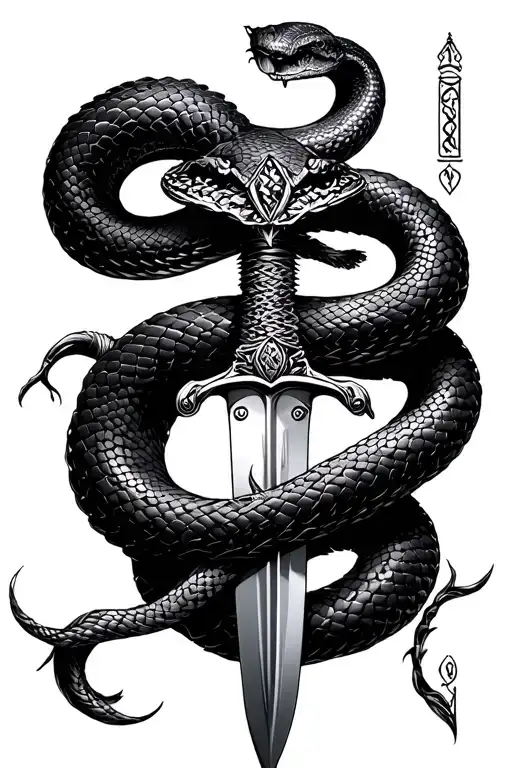 Snake Wrapping Sword Medieval