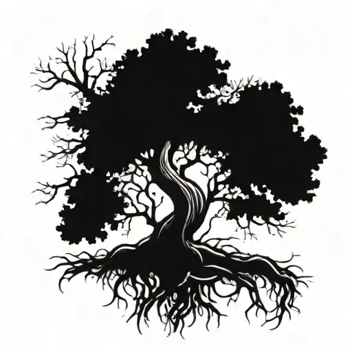 Tree With An E Between The Branch And The Roots