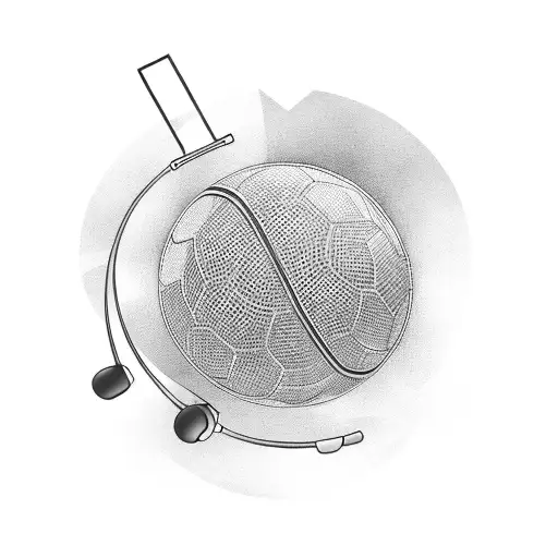 Microphone With Musical Notes And Soccer Ball