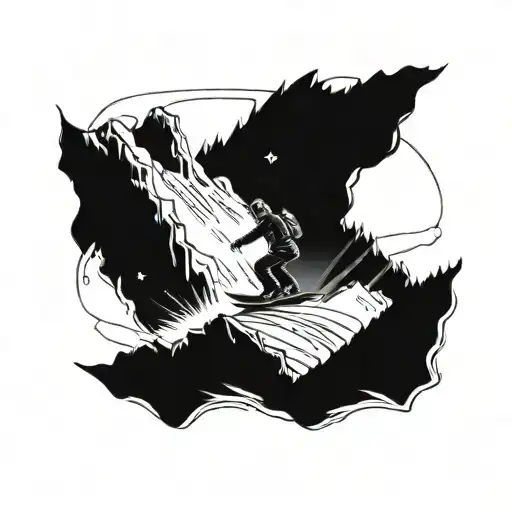 A Snowboarder Carving Through A Mountain Landscape