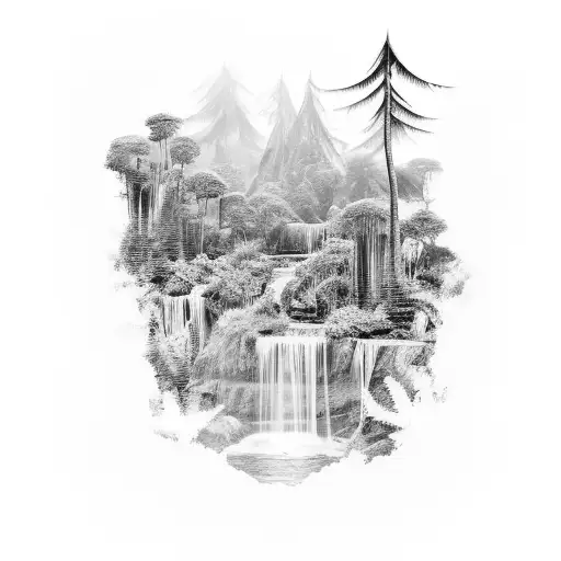 A Mesmerizing Waterfall Hidden Within A Dense Jungle