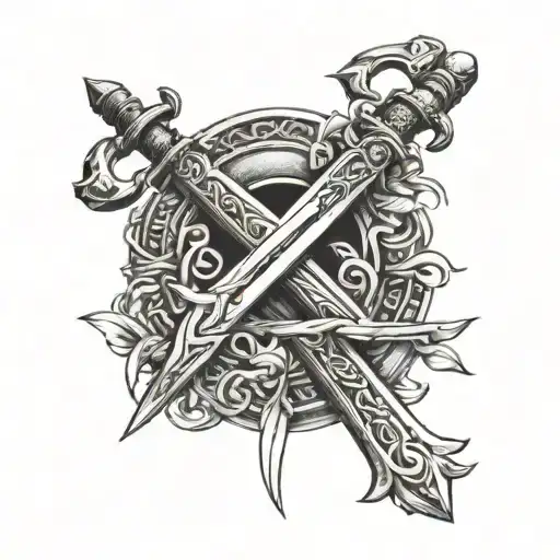 Sword And Saber Crossed Swords