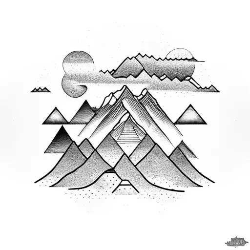 A Surreal Landscape Where Mountains And Forests Merge Into A Mesmerizing Wind Rose