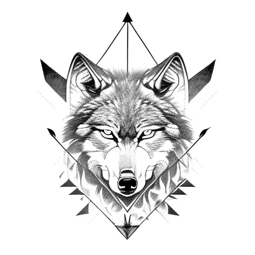 Fierce Wolf With 3 Arrows On Its Back