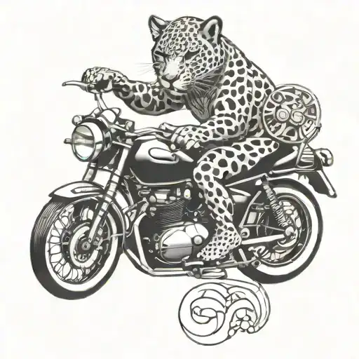 Jaguar Cat Riding A Motorcycle