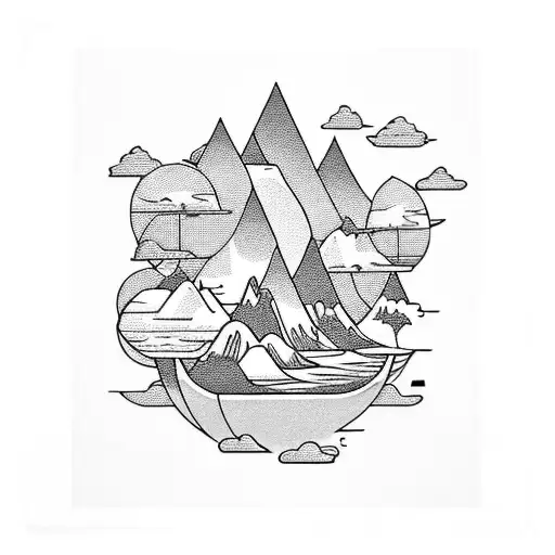 Floating Island With Waterfall Off Of It