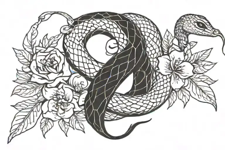 Snake And Flowers