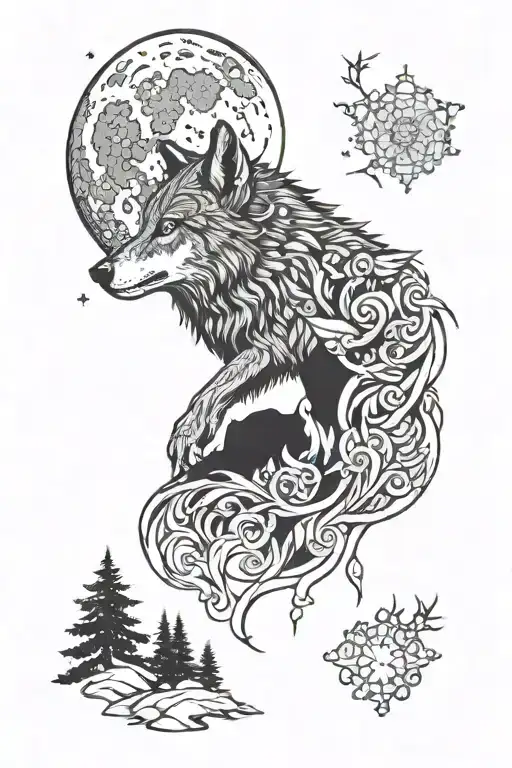 Moon Fading Into Wolf