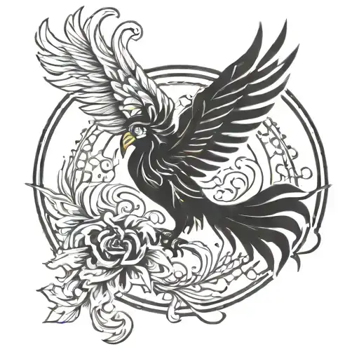 Phoenix Rising From Ashes Transforming