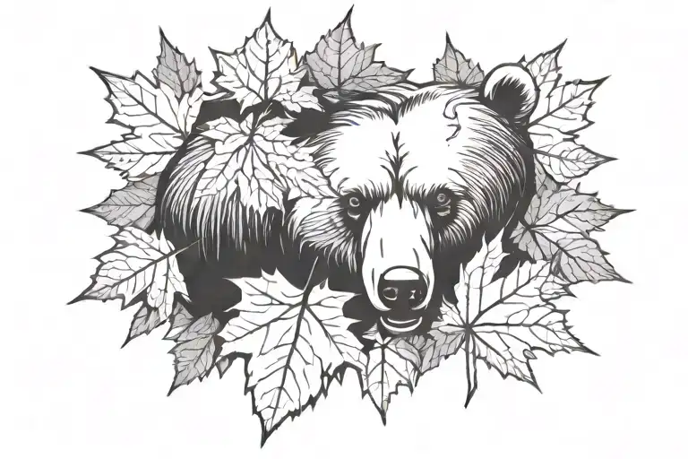 Bear Maple Leaf