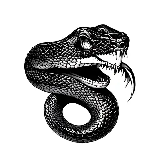 Snake Head In The Style Of Neotrible