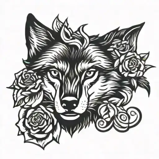 Wolf Head Rose Intertwined