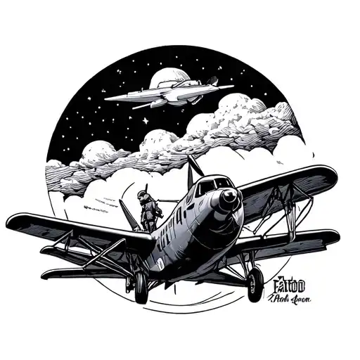 Father Son Airplane Coming