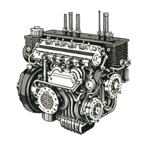 A Sleek And Futuristic Car Engine Intertwined With Intricate Circuit Patterns