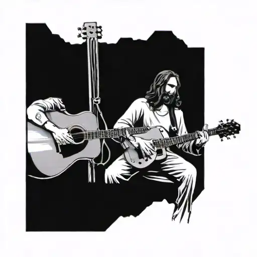 Jesus Christ Playing A Guitar