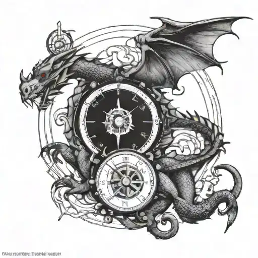 Dragon With Time Compass