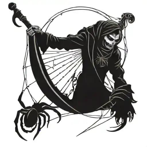 Scythe And Spider Web