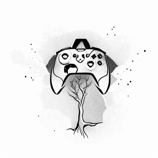 A Broken Xbox Controller That A Technological Tree Grows Out Of It