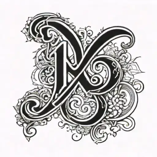 A Scroll With Calligraphy Writing 135 With A Capital R