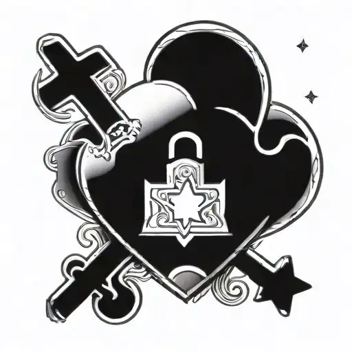 Star And Heart Shaped Lock