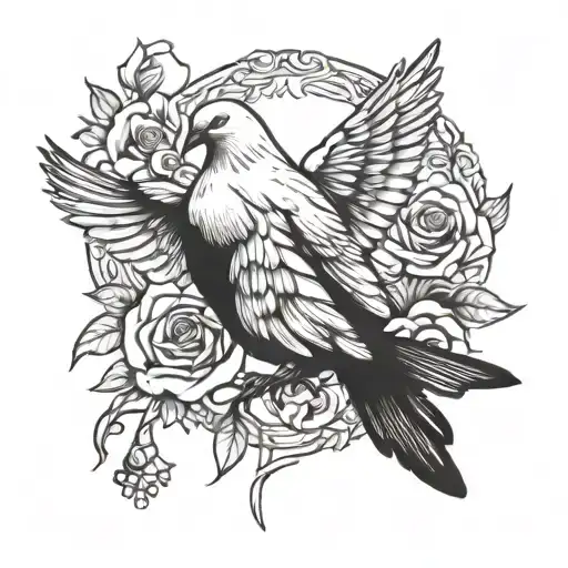 Dove And Roses