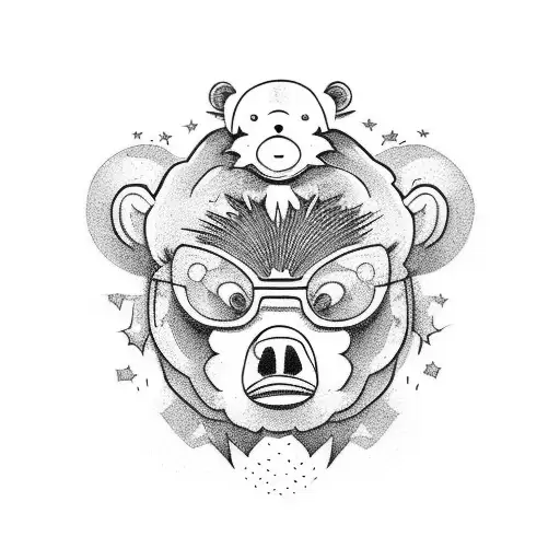 Chicken Watching Togehter The Stars With Bear