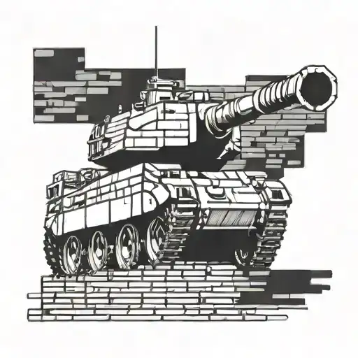 M1 Abrams Tank Crasking Through A Brick Wall