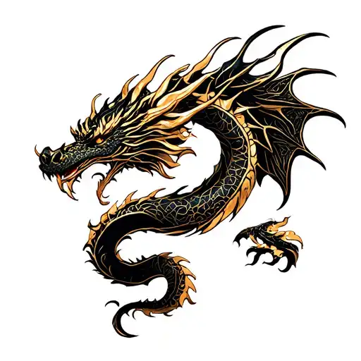 Dragon Gold And Black