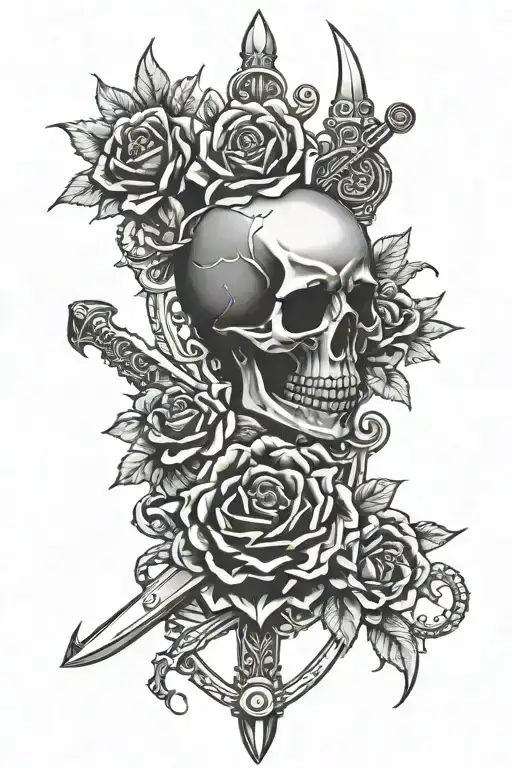 Dial Coat Of Arms Irish Rose Daggers And Skull Adorned
