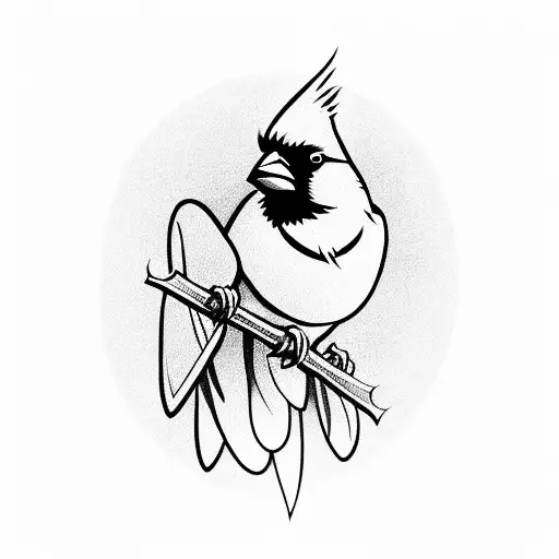 A Cardinal Perched On A Notre Dame Spire