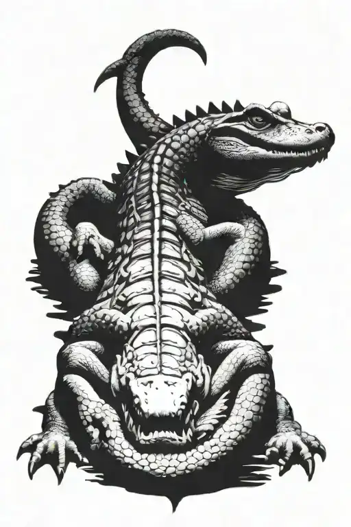 Sleeping Alligator Full Body