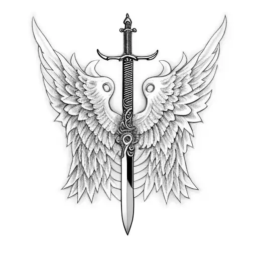 One Angel Wing Fused With A Sword