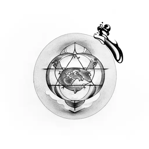 Symbol Of Earth With The Symbol Alchemy