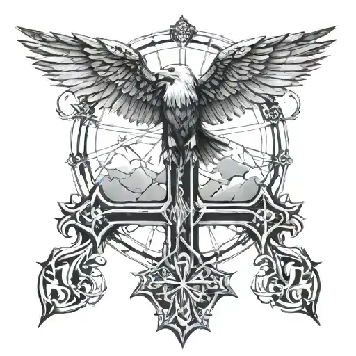 Cross With An Eagle Perched