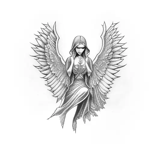 Worrior Angel On One Knee