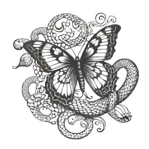 Butterfly And Snake