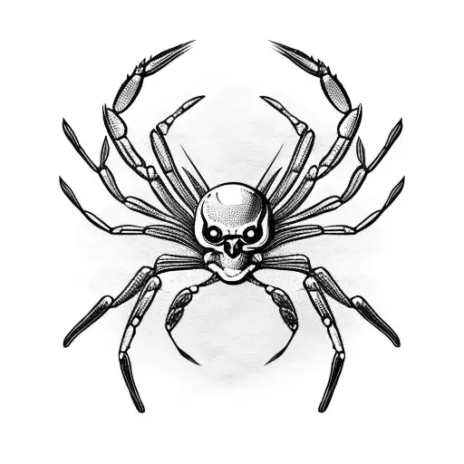 A Spider Crab And Skull Merged Together To Create A Unique And Mysterious Creature