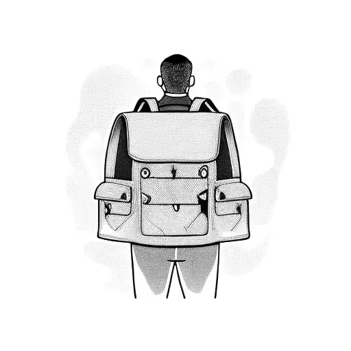 Man Standing With Backpack Looking Like Traveller And Add Musafir Word In