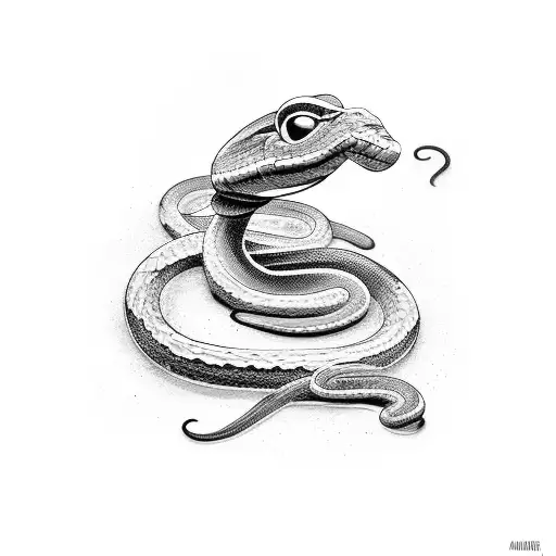 A Crawling Snake Painted Over With The Words Dark Lettering