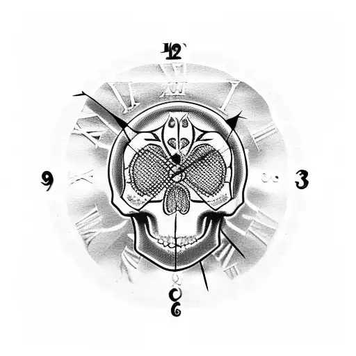 Skull Inside Of Clock