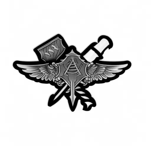 A Badge With Wings And A Sword
