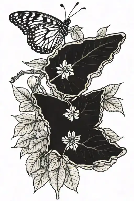 Lemon Tree Branch With Butterfly's