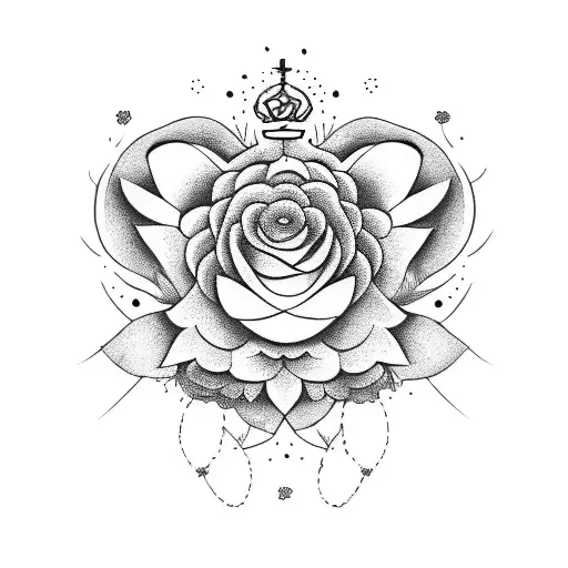 Mouse Living Free In A Flower Field With A Crown Of Flowers