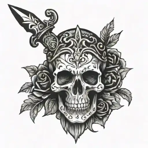 Dagger Piercing Skull