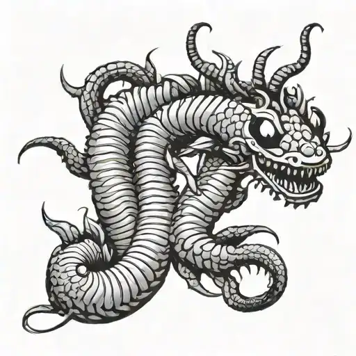 Centipede Dark Tattoo Japan Style