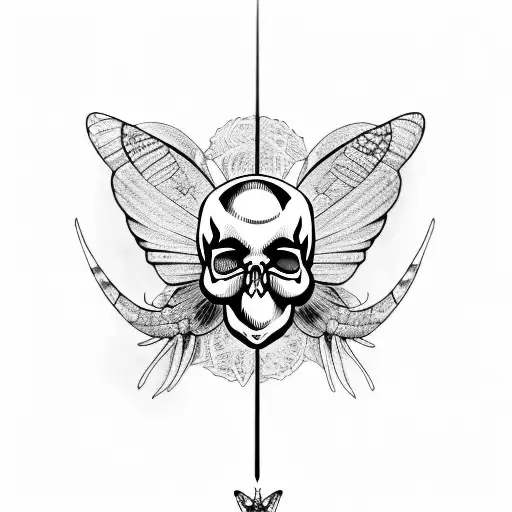 Butterfly With A Skull In The Middle Of The Wings