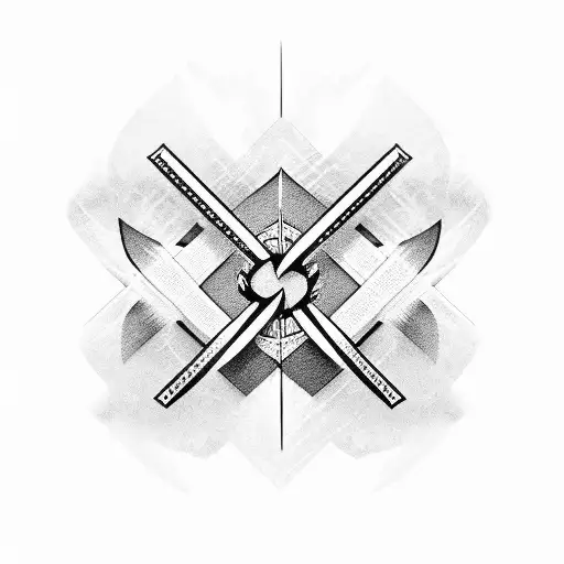 Cross With Taekwondo Black Belt Wrapped Around It